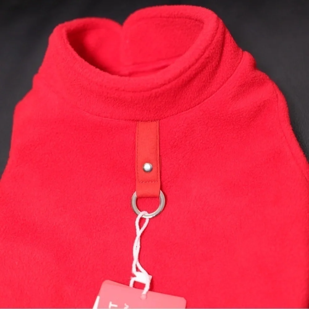Gooby fleece red dog sweater harness for large dogs, large dog winter clothing